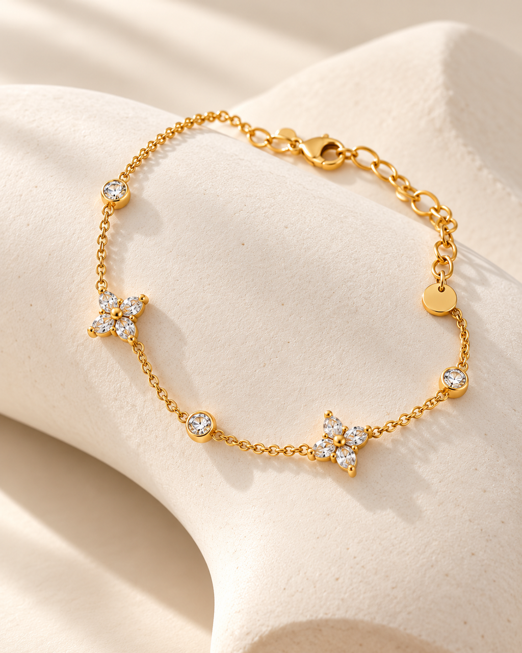 Cubic Zirconia Flower Chain