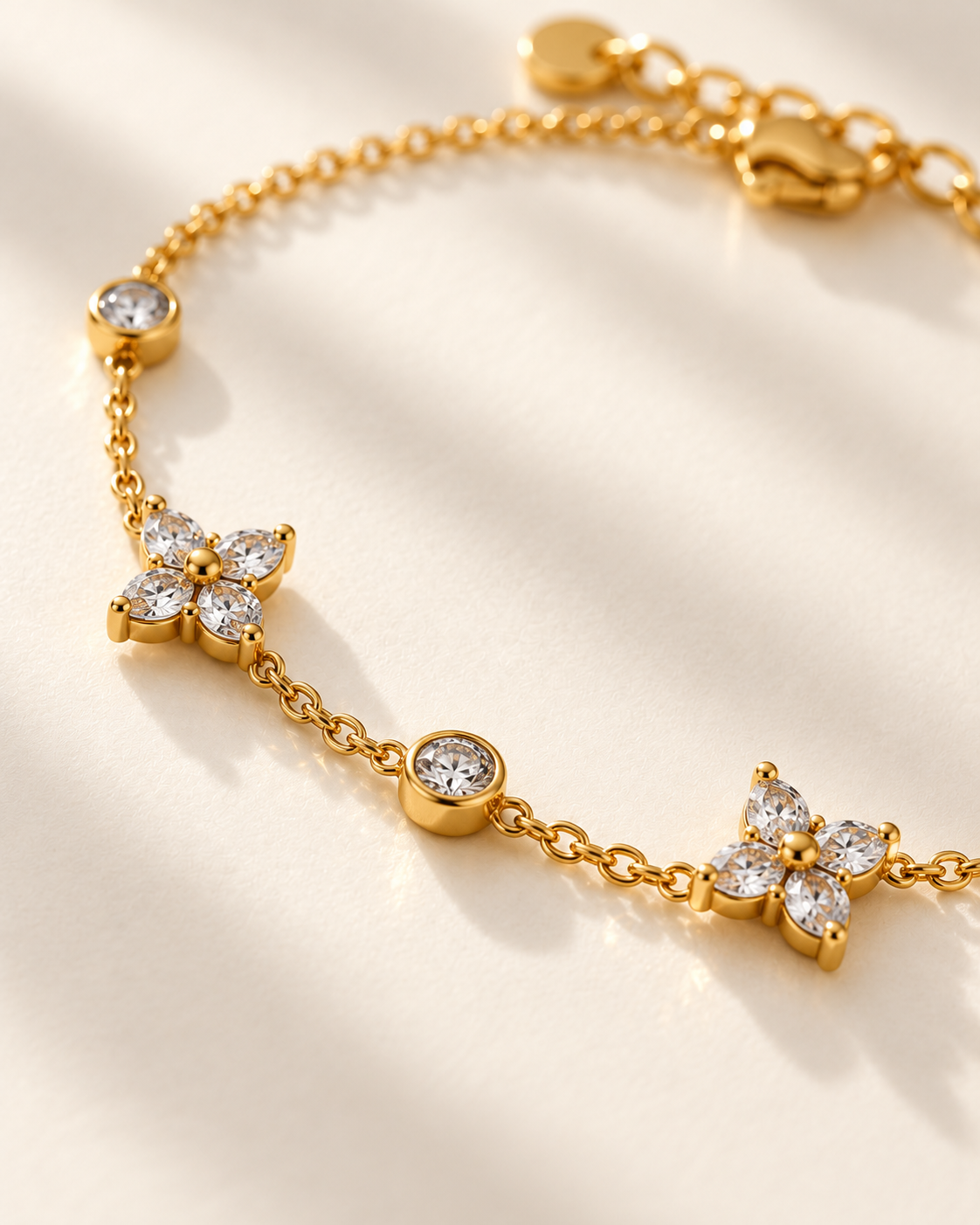 Cubic Zirconia Flower Chain
