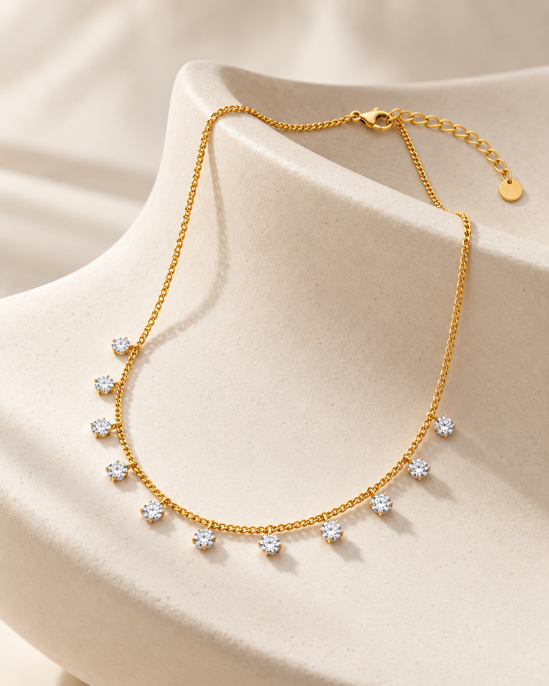 Cubic Zirconia Chic Chain Necklace