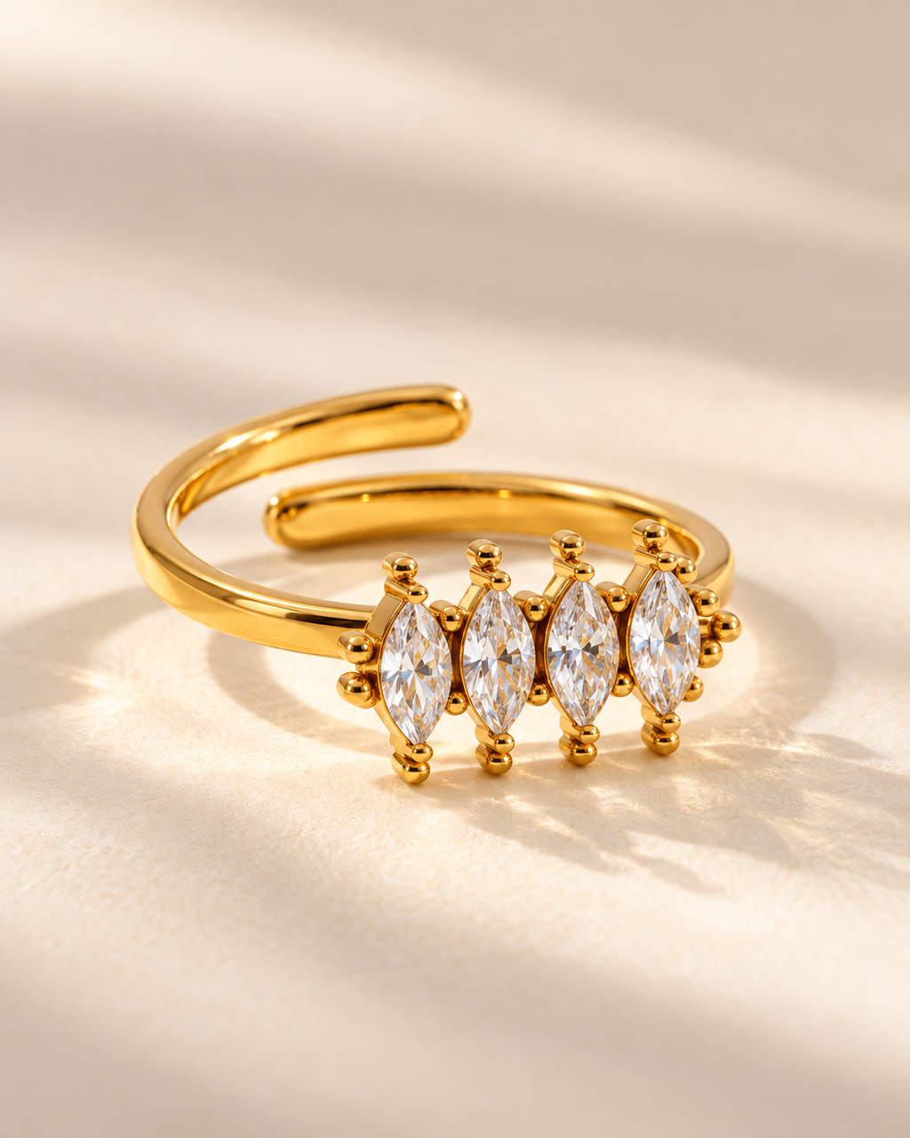 Cubic Zirconia Adjustable Ring
