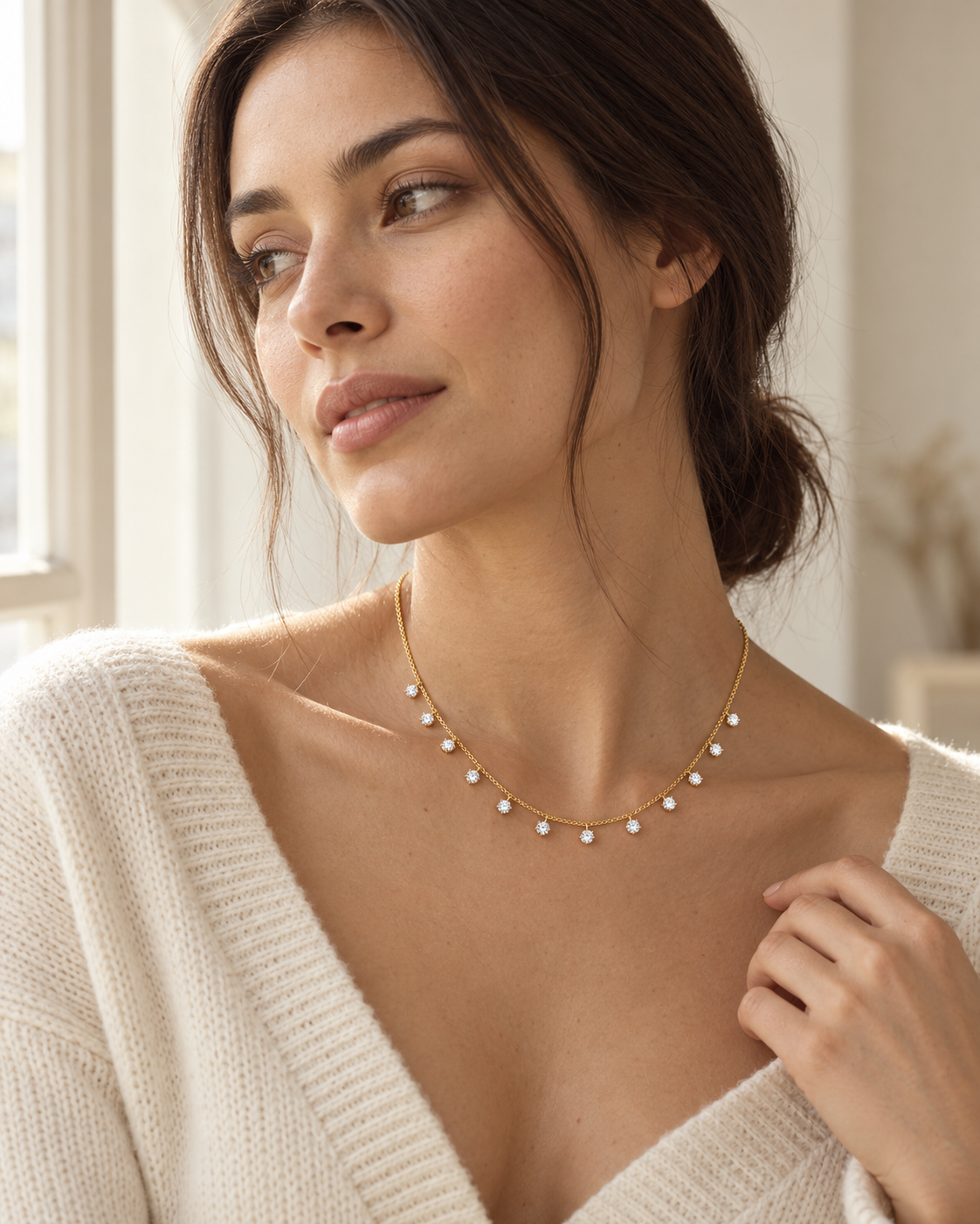 Cubic Zirconia Chic Chain Necklace