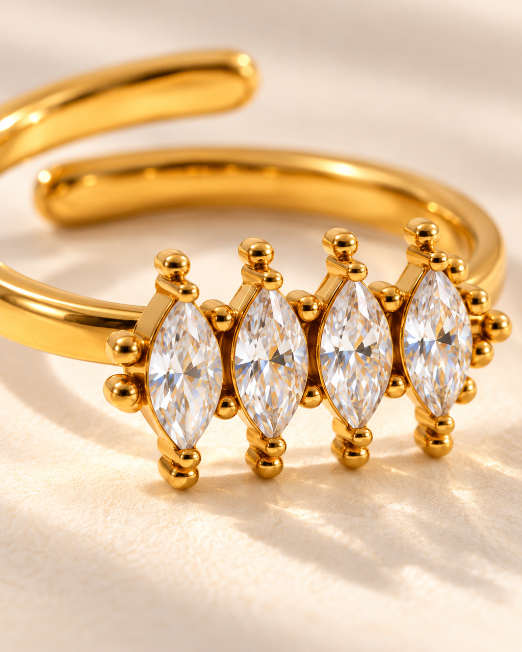 Cubic Zirconia Adjustable Ring