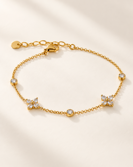 Cubic Zirconia Flower Chain