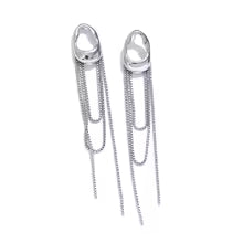 Geometric Tassel Chain Drop Dangle Earrings