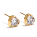 Bling Cubic Zirconia Heart Love Stud Earrings