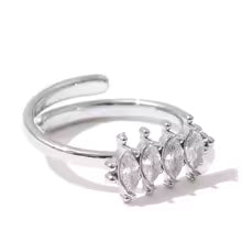Cubic Zirconia Adjustable Ring