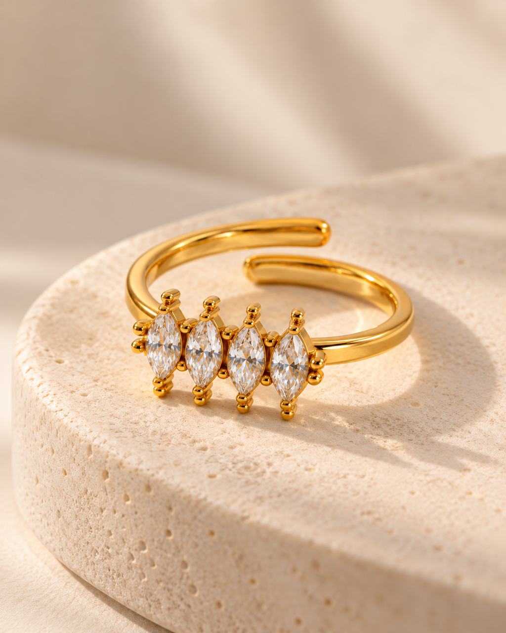 Cubic Zirconia Adjustable Ring