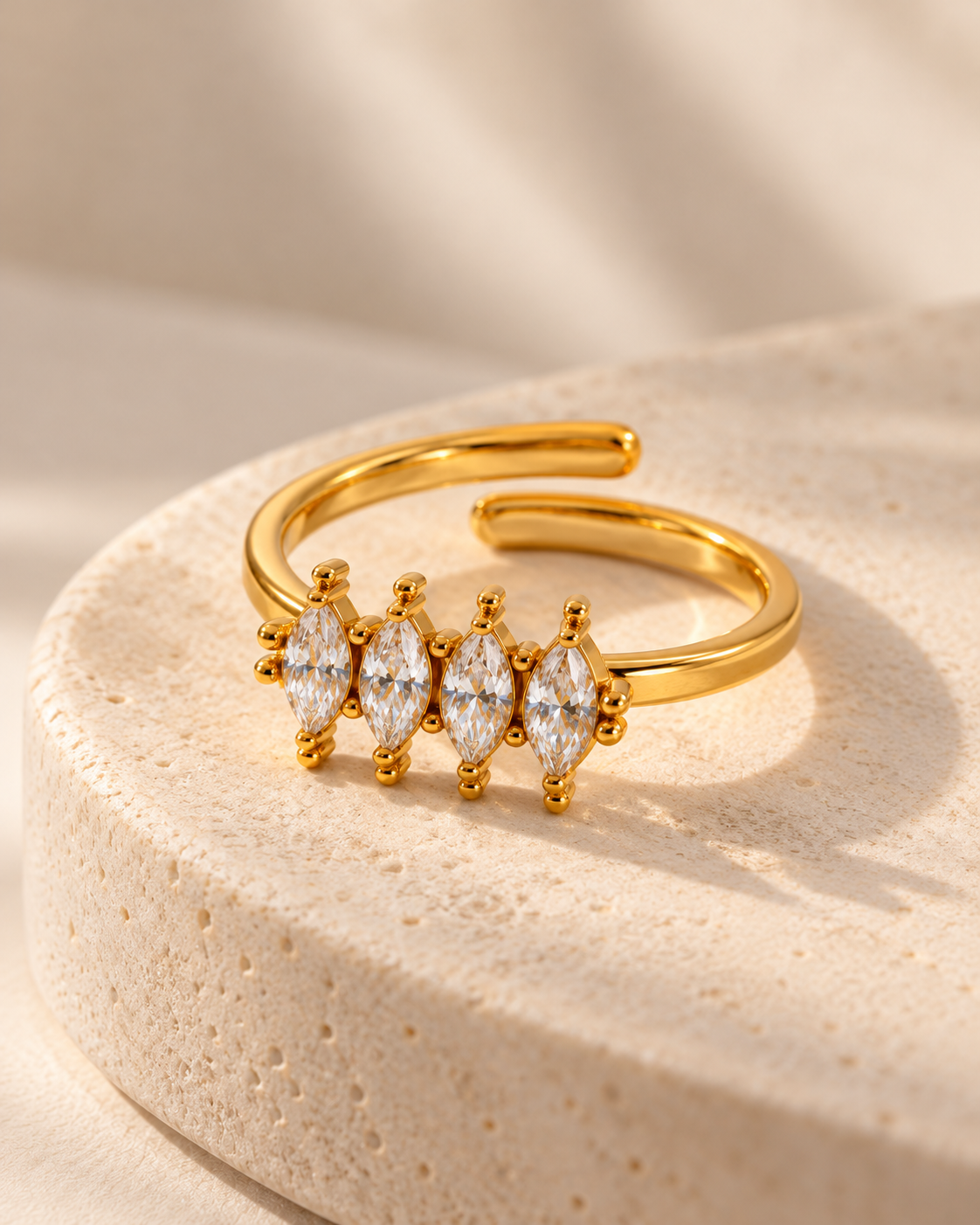 Cubic Zirconia Adjustable Ring